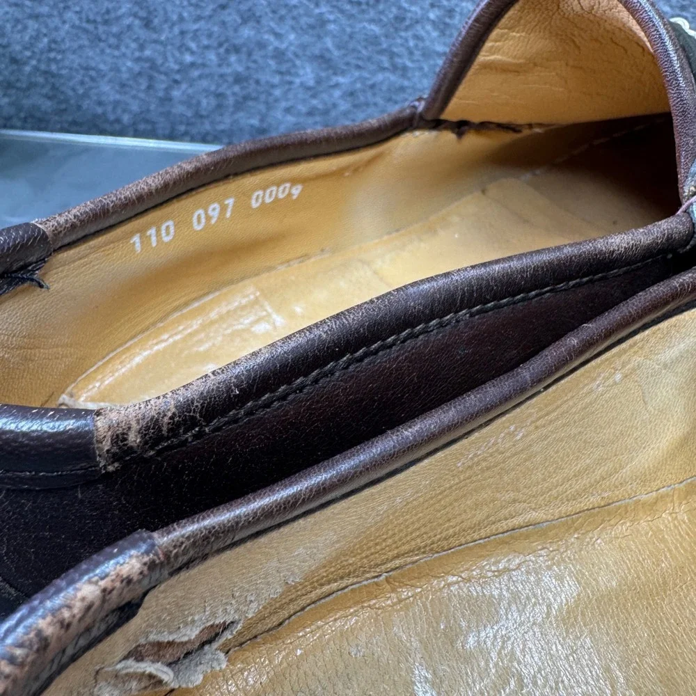 GUCCI 1953 Classic Horsebit Loafers‎ Brown Leather Mens Shoes Size 44 10 VTG 110